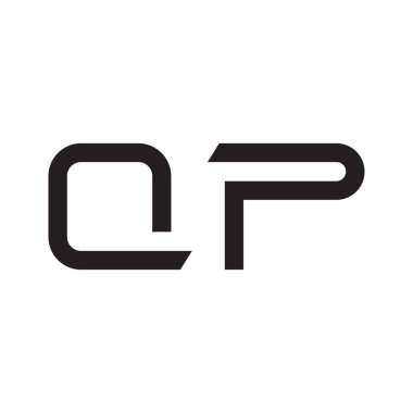 qp ilk harf vektör logo simgesi