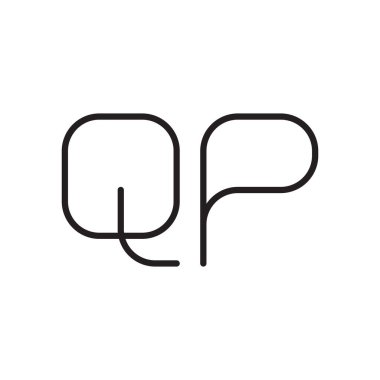 qp ilk harf vektör logo simgesi