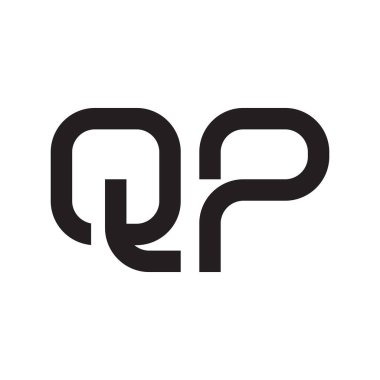 qp ilk harf vektör logo simgesi