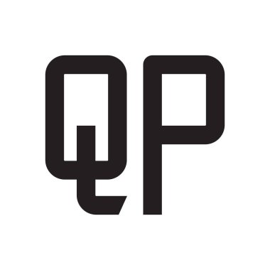 qp ilk harf vektör logo simgesi