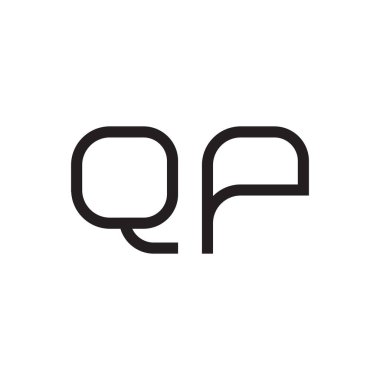 qp ilk harf vektör logo simgesi