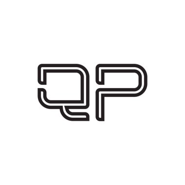 qp ilk harf vektör logo simgesi