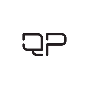 qp ilk harf vektör logo simgesi