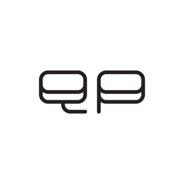qp ilk harf vektör logo simgesi