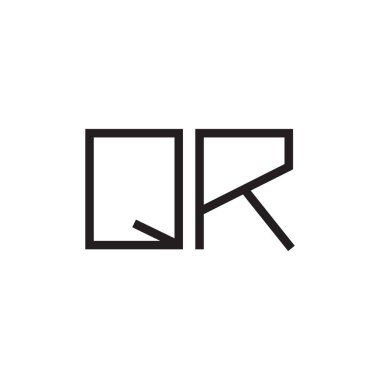 qr ilk harf vektör logo simgesi