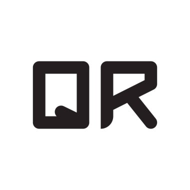 qr ilk harf vektör logo simgesi
