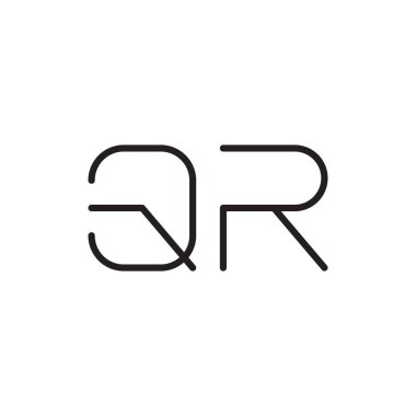 qr ilk harf vektör logo simgesi