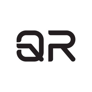 qr ilk harf vektör logo simgesi