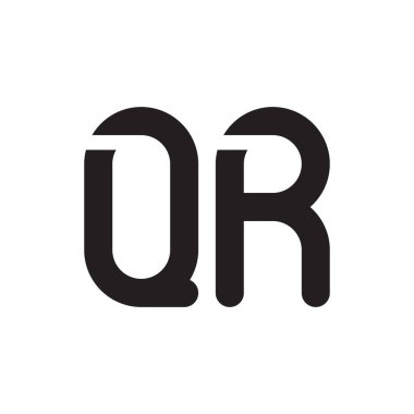qr ilk harf vektör logo simgesi