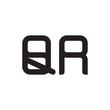 qr ilk harf vektör logo simgesi