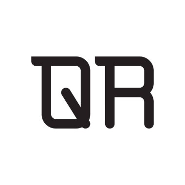 qr ilk harf vektör logo simgesi