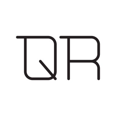 qr ilk harf vektör logo simgesi
