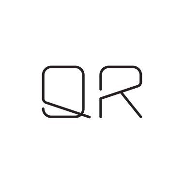 qr ilk harf vektör logo simgesi