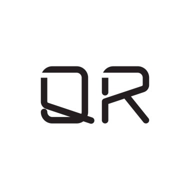 qr ilk harf vektör logo simgesi