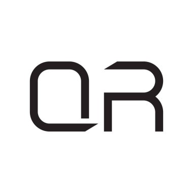 qr ilk harf vektör logo simgesi