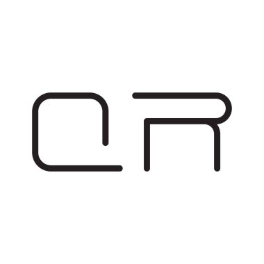 qr ilk harf vektör logo simgesi