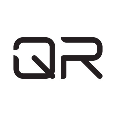 qr ilk harf vektör logo simgesi