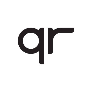 qr ilk harf vektör logo simgesi