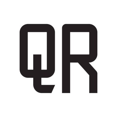 qr ilk harf vektör logo simgesi
