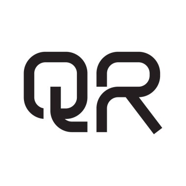 qr ilk harf vektör logo simgesi