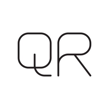 qr ilk harf vektör logo simgesi