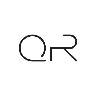 qr ilk harf vektör logo simgesi