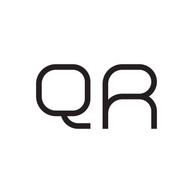 qr ilk harf vektör logo simgesi