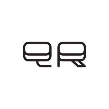 qr ilk harf vektör logo simgesi