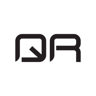 qr ilk harf vektör logo simgesi
