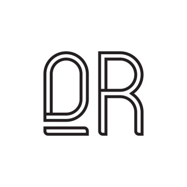 qr ilk harf vektör logo simgesi