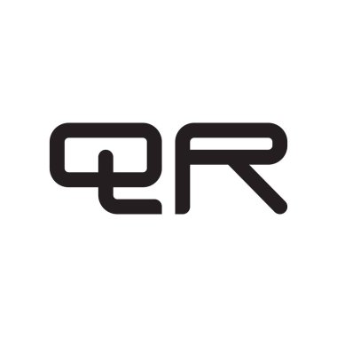 qr ilk harf vektör logo simgesi