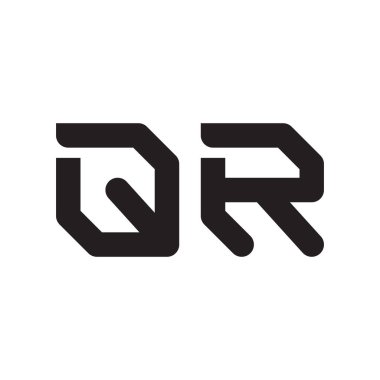 qr ilk harf vektör logo simgesi