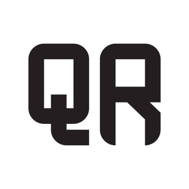 qr ilk harf vektör logo simgesi