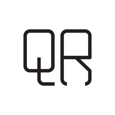 qr ilk harf vektör logo simgesi