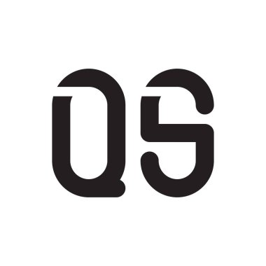 qs ilk harf vektör logo simgesi