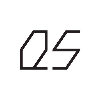 qs ilk harf vektör logo simgesi