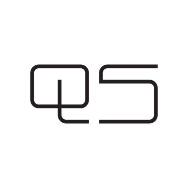 qs ilk harf vektör logo simgesi