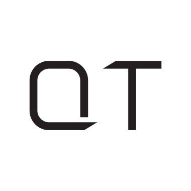 qt ilk harf vektör logo simgesi