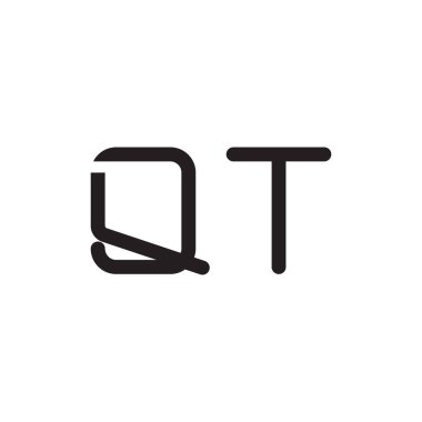 qt ilk harf vektör logo simgesi