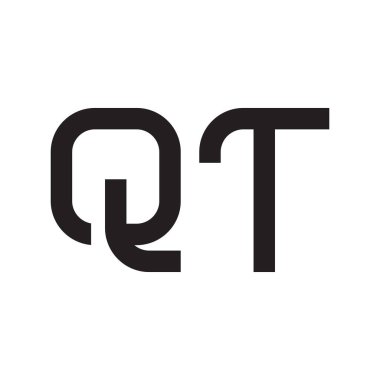 qt ilk harf vektör logo simgesi