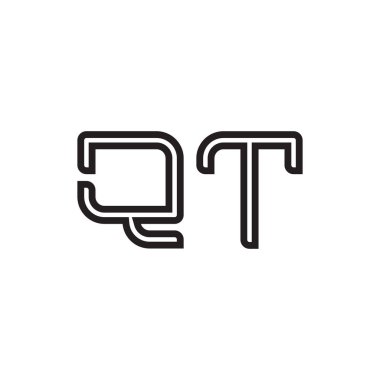 qt ilk harf vektör logo simgesi