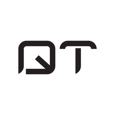 qt ilk harf vektör logo simgesi