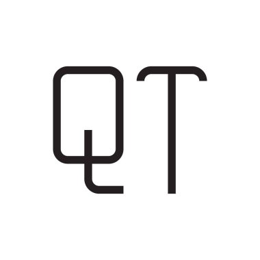 qt ilk harf vektör logo simgesi