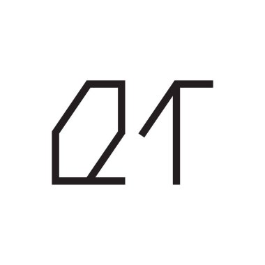 qt ilk harf vektör logo simgesi