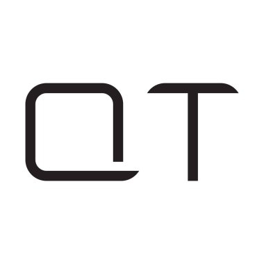 qt ilk harf vektör logo simgesi