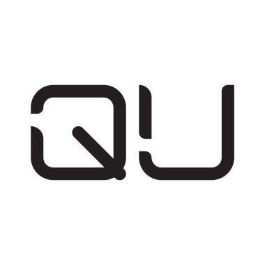 qu ilk harf vektör logo simgesi