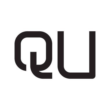 qu ilk harf vektör logo simgesi