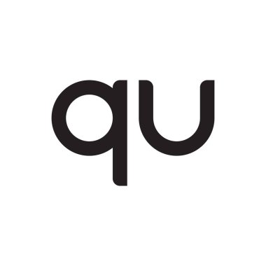 qu ilk harf vektör logo simgesi