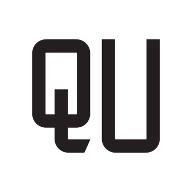 qu ilk harf vektör logo simgesi