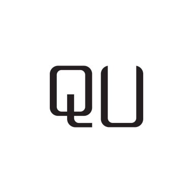 qu ilk harf vektör logo simgesi